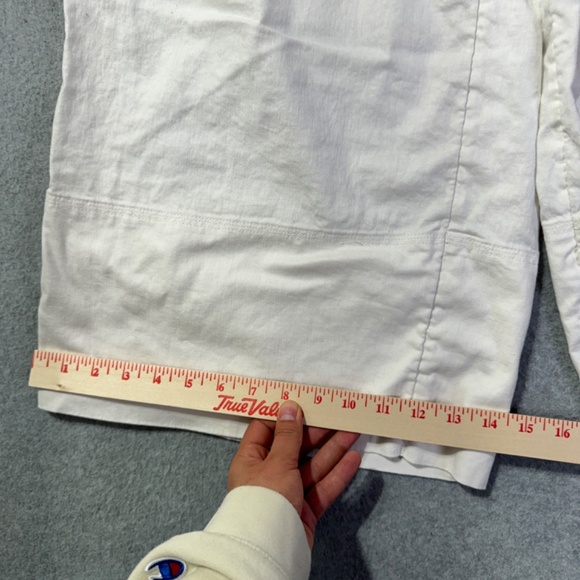 Banana Republic Pants Womens M Wide Leg Flare Linen Blend Pockets High Rise Crop - Picture 3 of 10